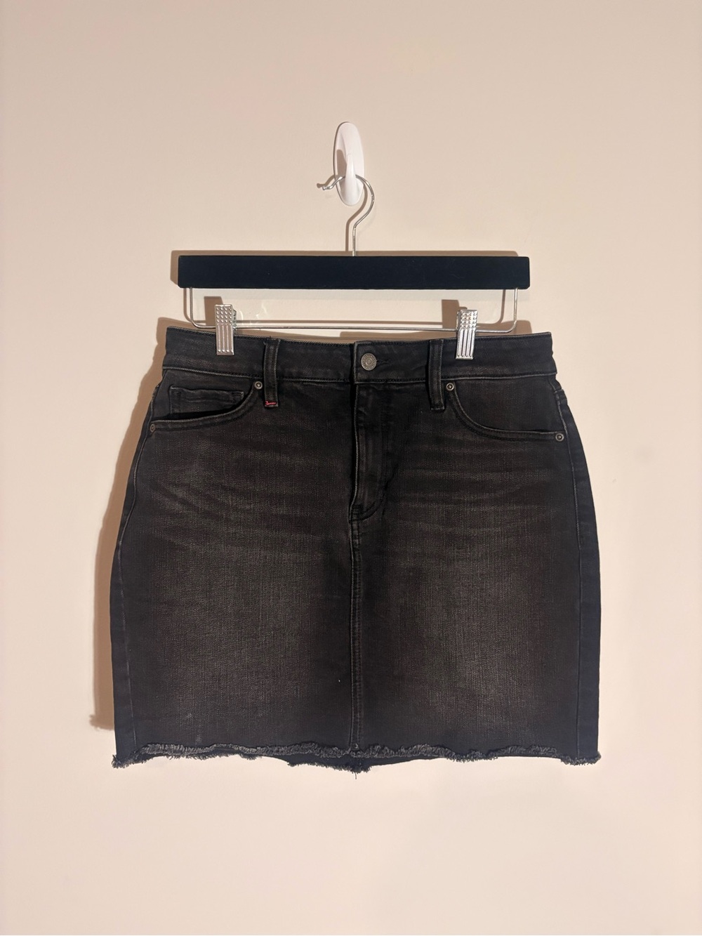 Idyllwind Black Denim Mini Skirt with Raw Hem